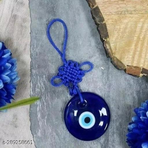 Blue Evil Eye Crystal Vastu Nazar Suraksha Evileye Double Horseshoe Ghode Ki Naal Thread - Springkart 