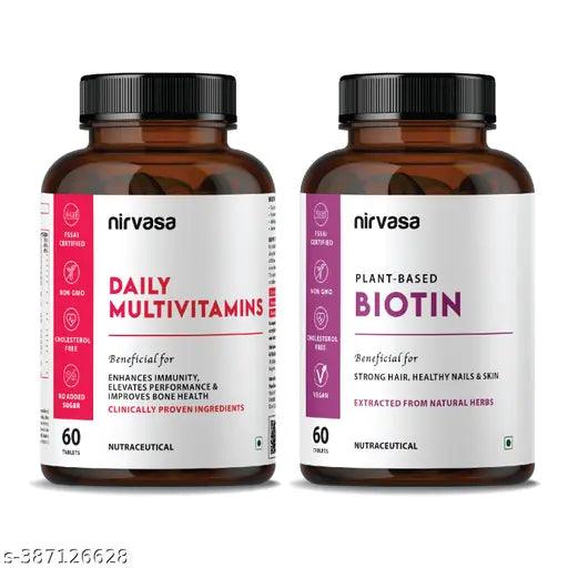 Daily Multivitamins & Plant Based Biotin Tablets Combo