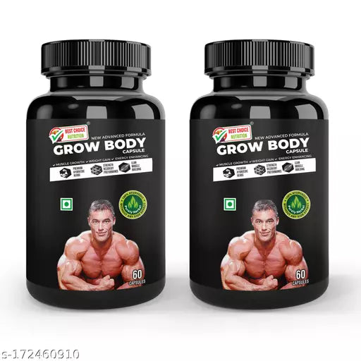 Best Choice Nutrition Grow Body Capsule For Muscle Building & Weight Gain (120 No) - Springkart 