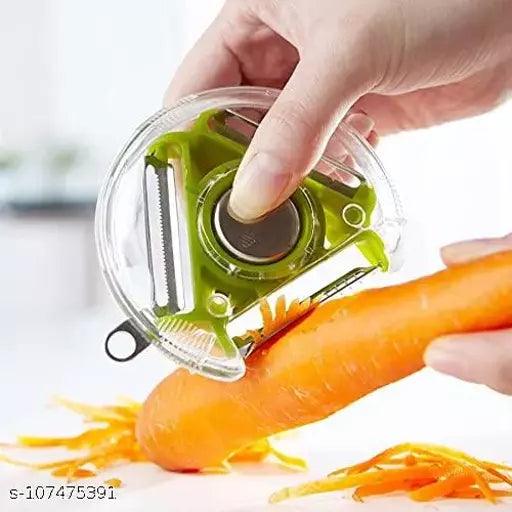 3 in 1 Magic Rotating Vegetable Peeler Slicer Shredder Julienne Cutter Stainless Steel Blade - Springkart 