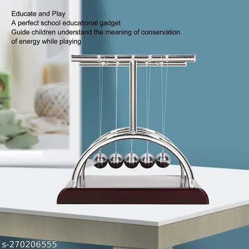 Newton's Cradle Steel Balance Ball Desktop Swinging Balls with 5 Balls Physics Science Pendulum