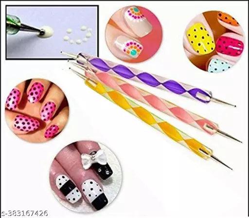 Nail Art Combo Nail Polish Nail Glitter Nail Tape Nail Doting Pen.,ED UV Light Nail polish dryer Pack Of 5 - Springkart 