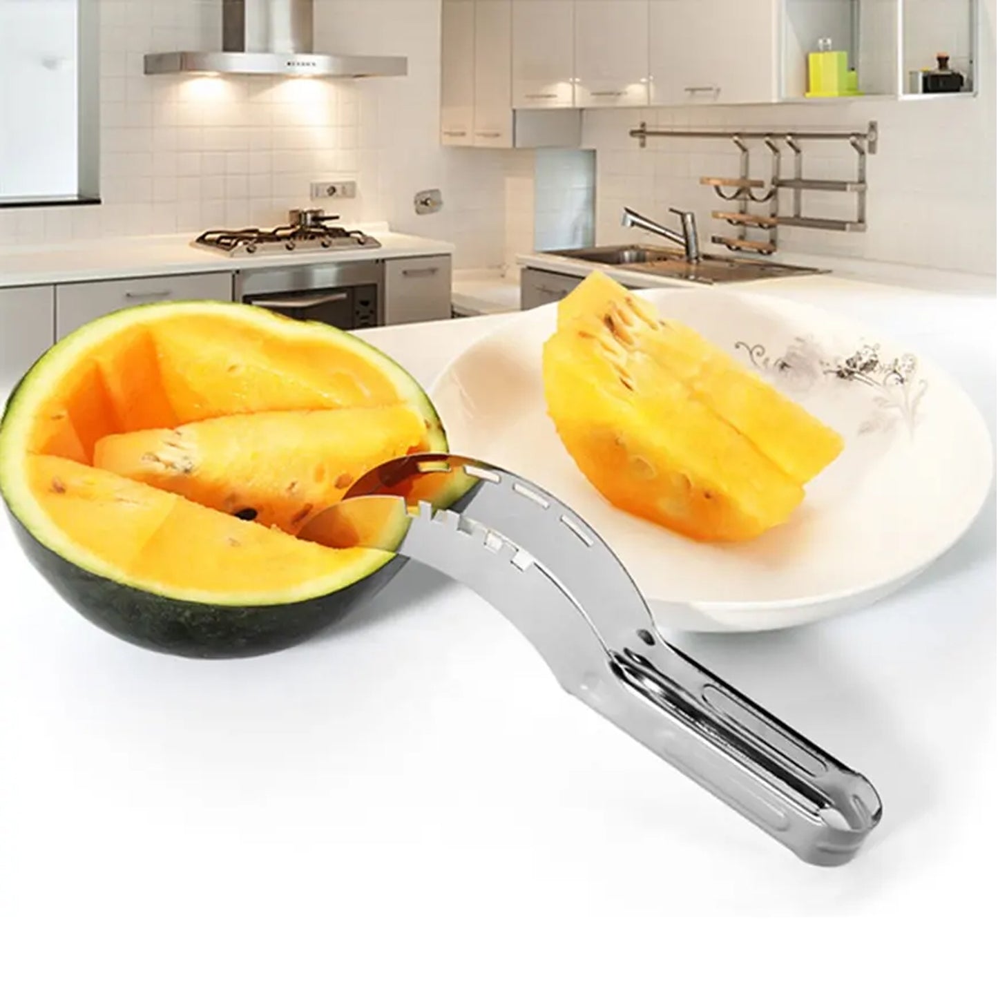 2047l Stainless Steel Watermelon Cantaloupe Slicer Knife Corer Fruit Vegetable Tools Kitchen - Springkart 