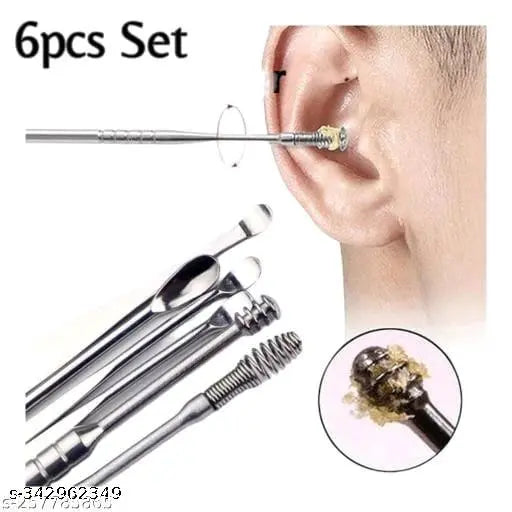 Ear Wax Cleaning Tool Set Ear Cleaner Earwax Removal Kit Spring Earwax Cleaner Tool Set 6 Pcs / Set Anti-Scratch with Portable Storage Box - Springkart 