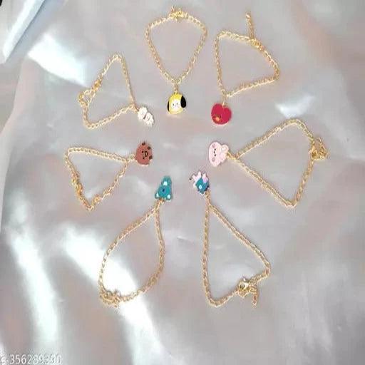 Pack of 7 BTS BT21 charcter bracelet combo for girls and women - Springkart 