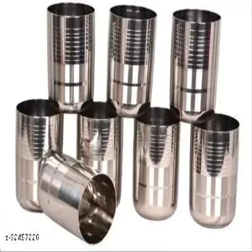 STEEL (Pack of 8) Stainless Steel G5-8 Glass Set (350 ml, Steel) - Springkart 