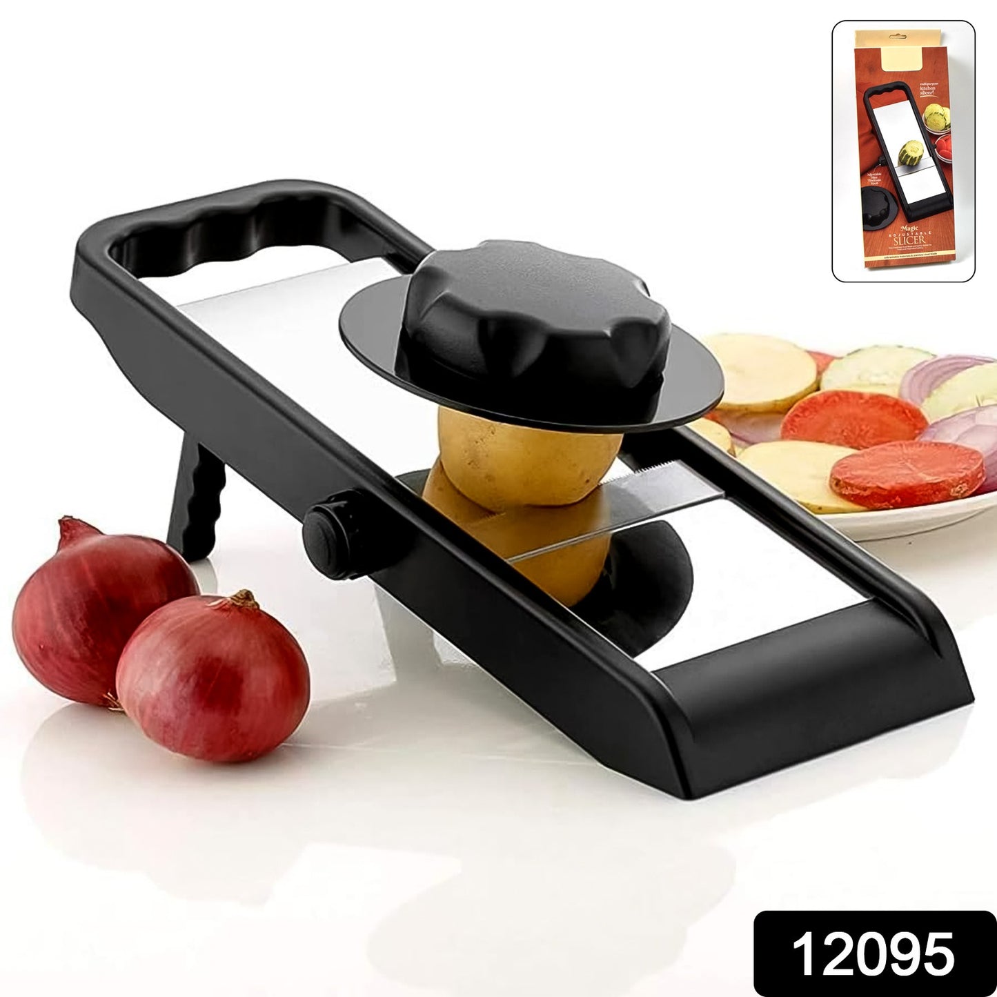 Adjustable Slicer Stainless Steel And Plastic Premium Multipurpose Potato Onion Slicer And Grater (1 Pc) - Springkart 