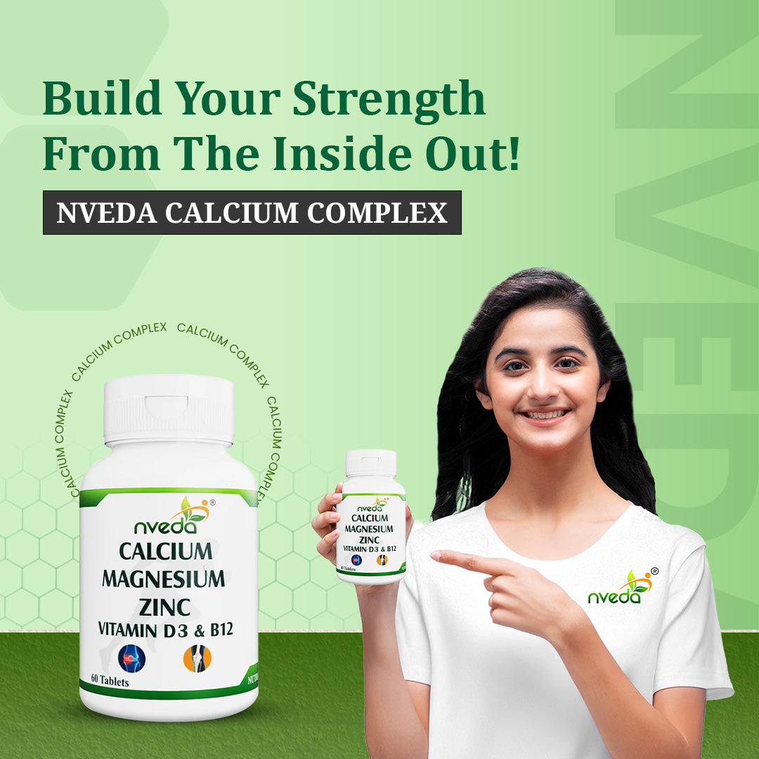 Nveda Calcium, Magnesium, Zinc, Vit D3 and Vit B 12 Tablets - 60 Tablets