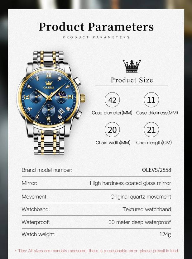 OLEVS Analog Watch  - For Men CIF-S-G2858GJ-JL