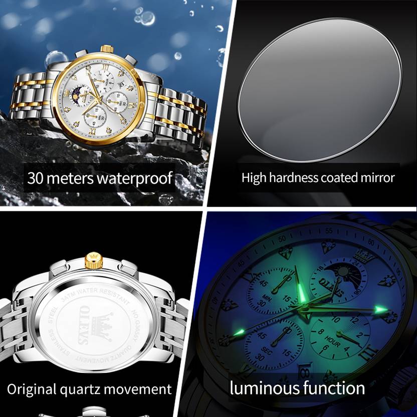 OLEVS Analog Watch  - For Men CIF-S-G3655GJ-JB