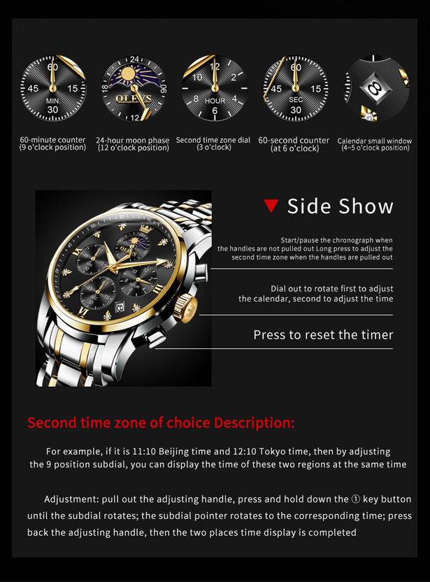 OLEVS Analog Watch  - For Men CIF-S-G3655GJ-JH