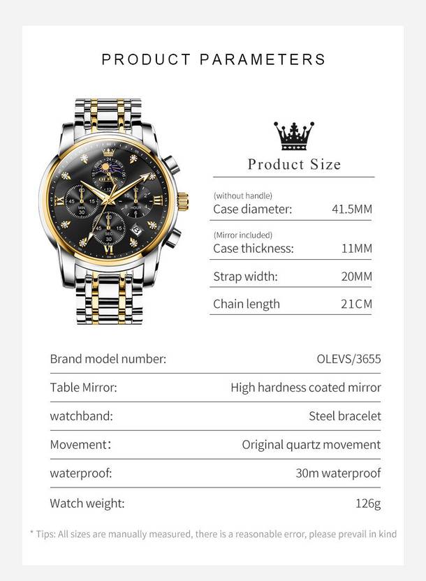OLEVS Analog Watch  - For Men CIF-S-G3655GJ-JH