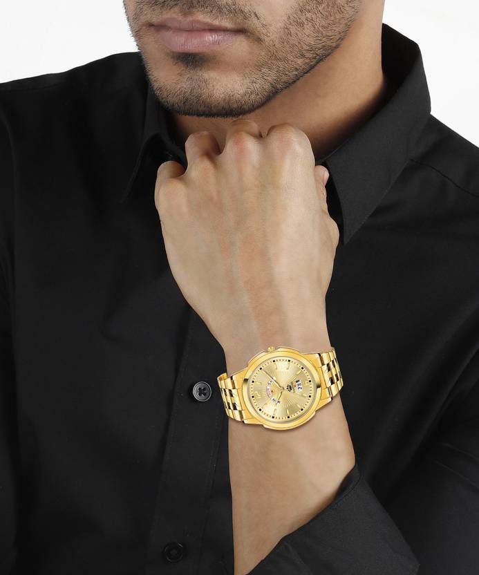 LIMESTONE Day & Date Original Gold Plated HMTS Quartz Analog Watch  - For Men LS2811