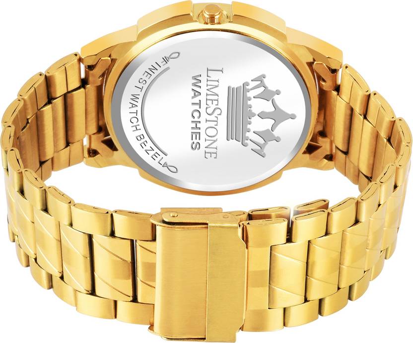 LIMESTONE Day & Date Original Gold Plated HMTS Quartz Analog Watch  - For Men LS2811