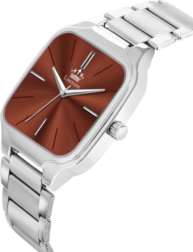 LIMESTONE Sqaure Minimilst Design Steel Chain Quartz Analog Watch  - For Men LS3313