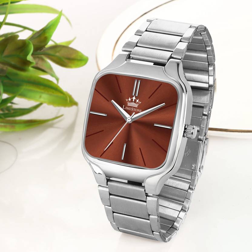 LIMESTONE Sqaure Minimilst Design Steel Chain Quartz Analog Watch  - For Men LS3313