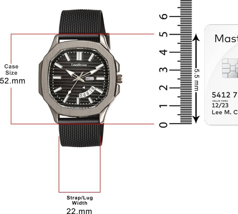 LIMESTONE OTUS Limited Grey Edition Day and Date Functioning Mesh Silicone Strap Quartz Analog Watch  - For Men OTUS059
