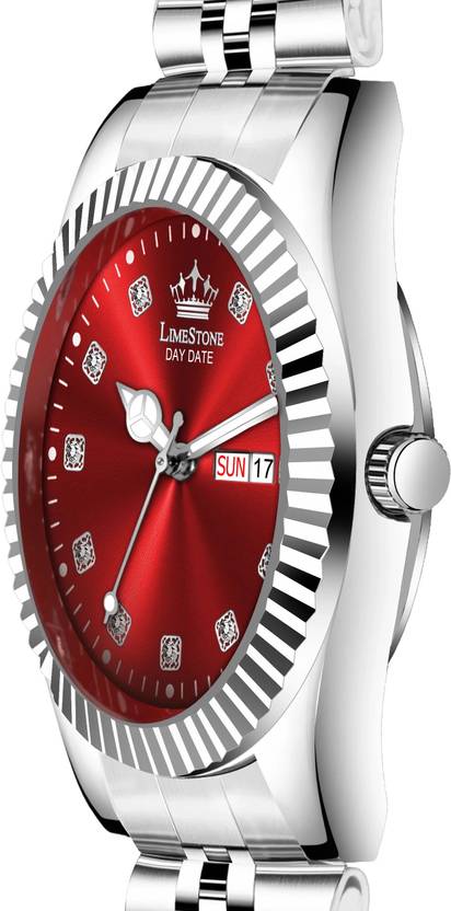 LIMESTONE Legacy Series Stainless Steel Day and Date Functioning | Stylish Chain | Quartz Analog Watch  - For Men RLX026