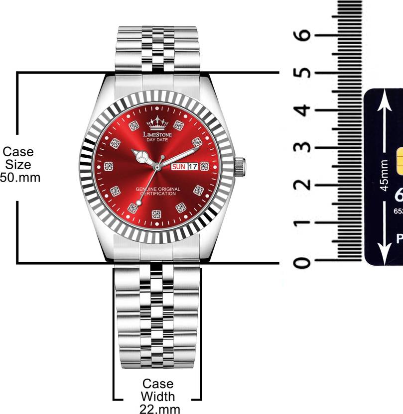 LIMESTONE Legacy Series Stainless Steel Day and Date Functioning | Stylish Chain | Quartz Analog Watch  - For Men RLX026