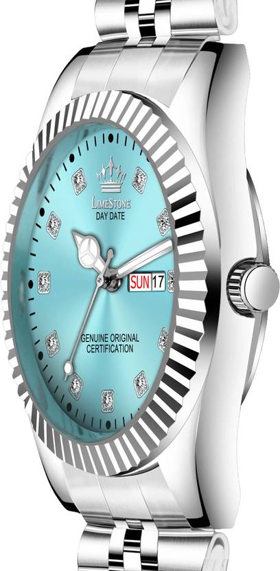 LIMESTONE Legacy Series Stainless Steel Day and Date Functioning | Stylish Chain | Quartz Analog Watch  - For Men RLX033