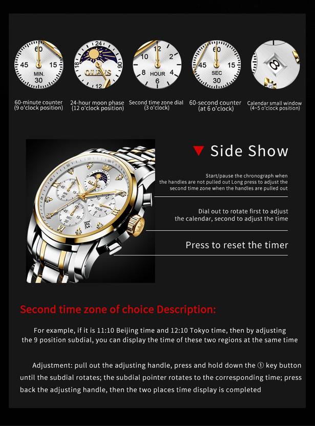 OLEVS Analog Watch  - For Men CIF-S-G3655GJ-JB