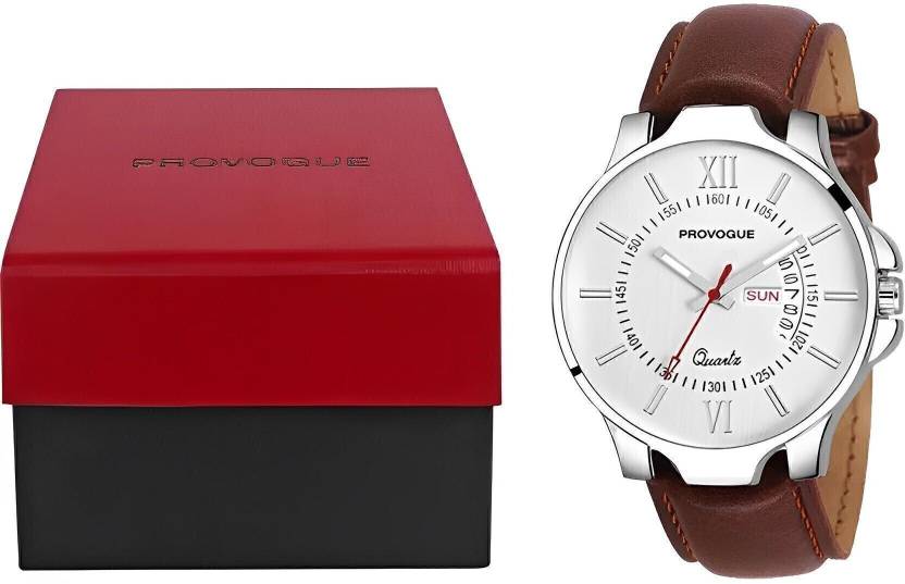 PROVOGUE Trending Premium Quality Functioning for Boys Analog Watch  - For Men SK-PG-4078-WYT-BRWN Basic with Day and Date Display