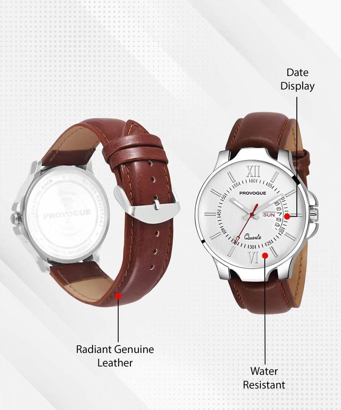 PROVOGUE Trending Premium Quality Functioning for Boys Analog Watch  - For Men SK-PG-4078-WYT-BRWN Basic with Day and Date Display