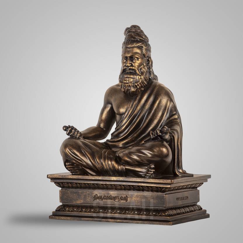 SILAII Thiruvalluvar Antique Bronze 6 Inch Sculpture Decorative Showpiece  -  15.24 cm  (Polyresin, Brown)