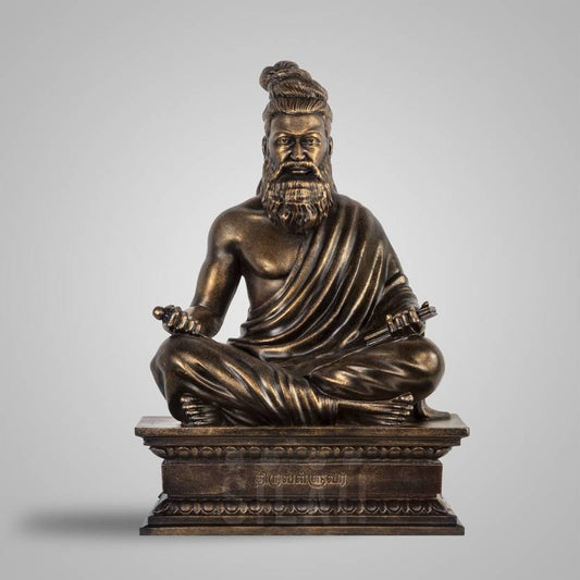 SILAII Thiruvalluvar Antique Bronze 6 Inch Sculpture Decorative Showpiece  -  15.24 cm  (Polyresin, Brown)