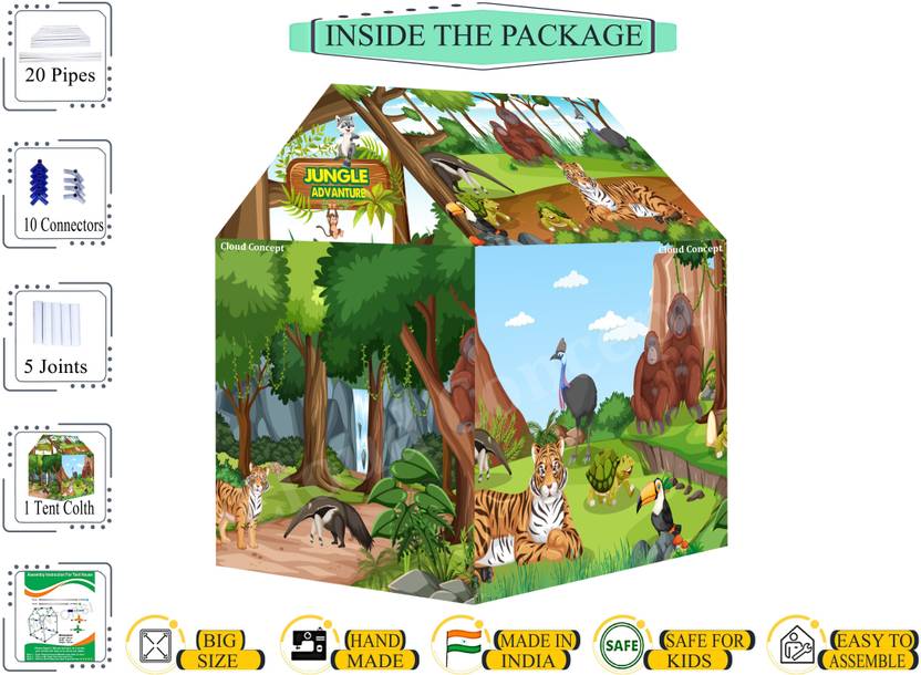 cloudconcept Jumbo Size Extremely Light Weight , Water Proof Kids Play Tent House  (Multicolor)