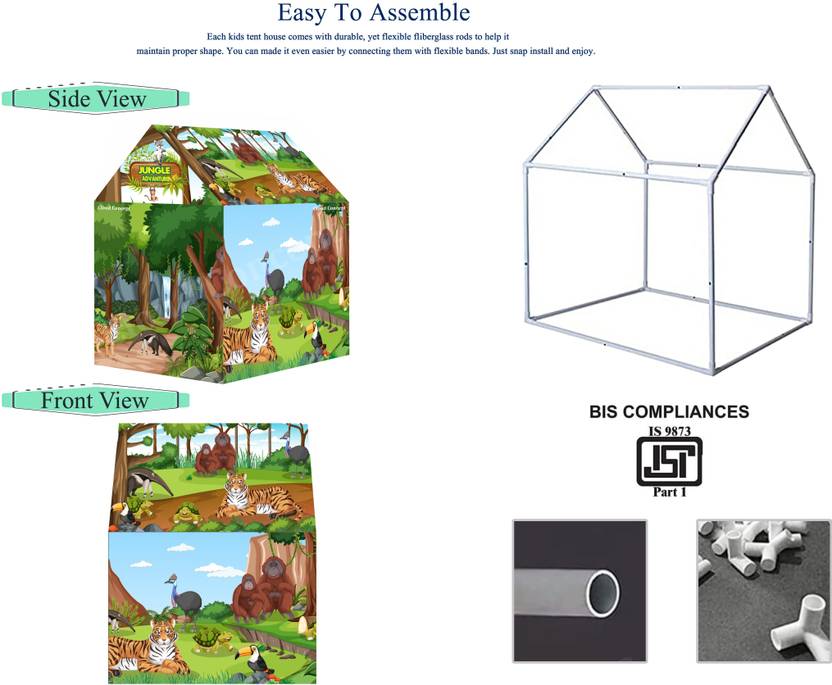 cloudconcept Jumbo Size Extremely Light Weight , Water Proof Kids Play Tent House  (Multicolor)