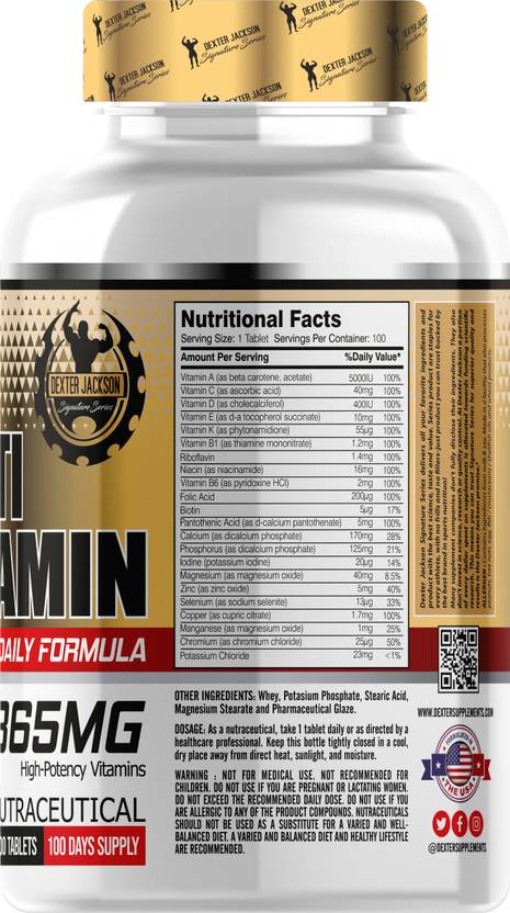 dexter jackson DJSS GOLD SERIES MULTIVITAMNIN 100 TABLETS (100 Tablets)