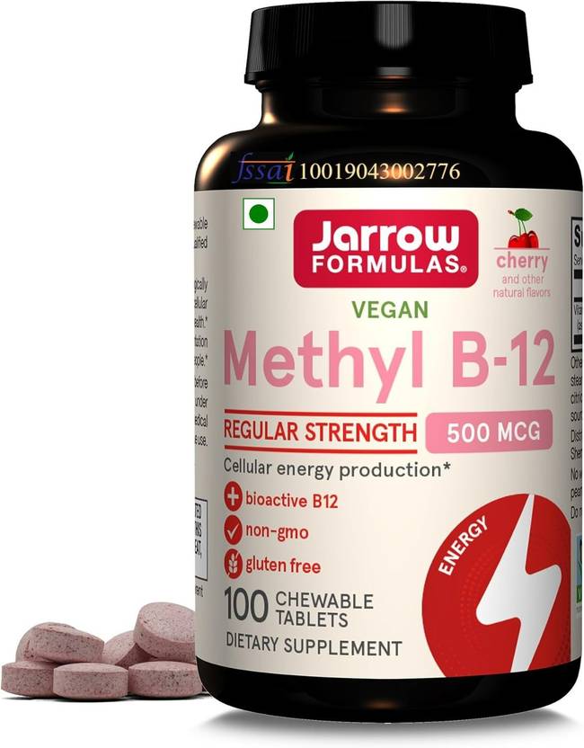 Jarrow Formulas Jarrow Methyl B-12 Cherry 500 mcg 100 tab (100 Tablets)