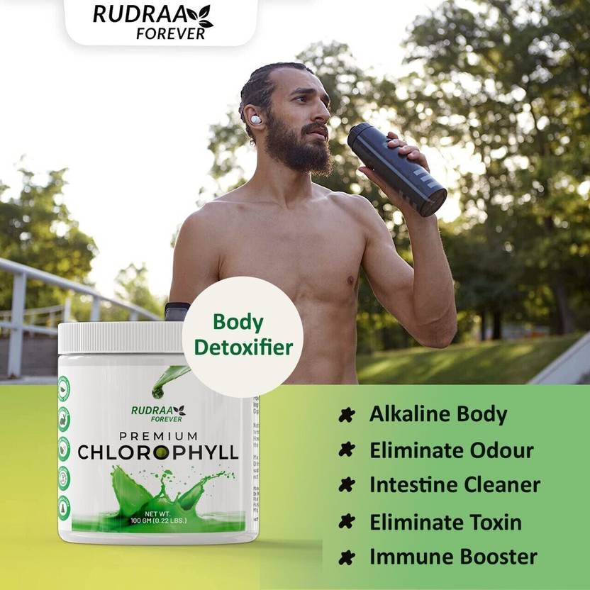 RUDRAA FOREVER Premium Chlorophyll 100gm Vegan| Immunity Booster & Detox | Superfood (100 g)