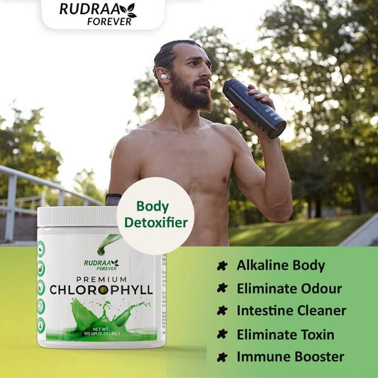 RUDRAA FOREVER Premium Chlorophyll 100gm Vegan| Immunity Booster & Detox | Superfood (100 g)