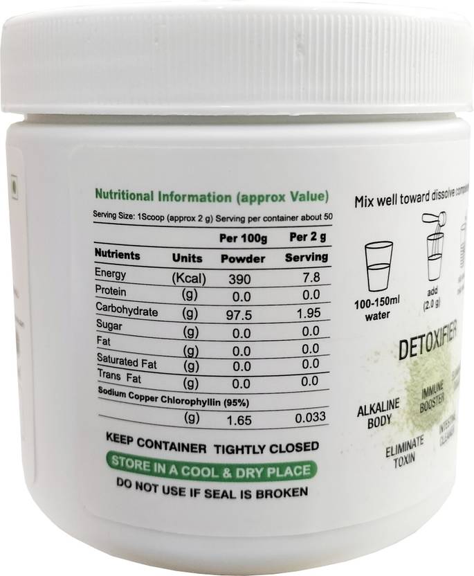 RUDRAA FOREVER Premium Chlorophyll 100gm Vegan| Immunity Booster & Detox | Superfood (100 g)