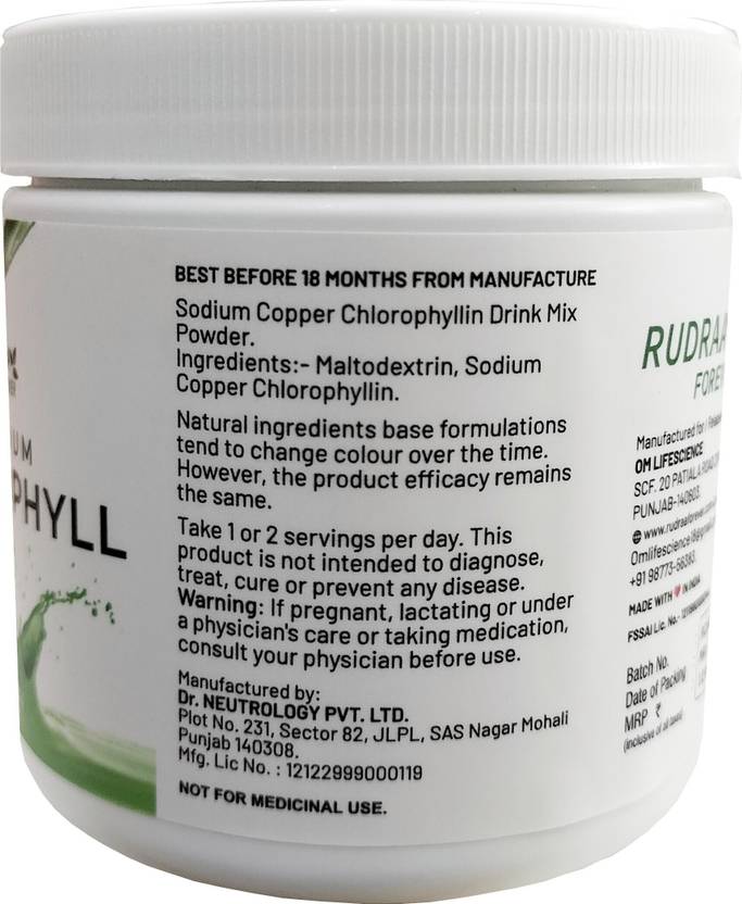 RUDRAA FOREVER Premium Chlorophyll 100gm Vegan| Immunity Booster & Detox | Superfood (100 g)