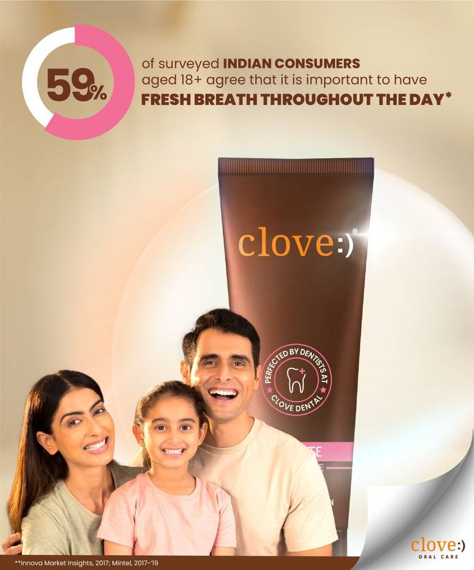 Clove Ultimate for Anti cavity, Teeth Whitening, Healthy Gums, Mint Toothpaste (100 g)