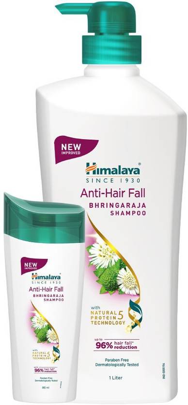 HIMALAYA Anti-Hair Fall Bhringaraja Shampoo (1L) + Anti-Hair Fall Shampoo (80ml) Free  (1000 ml)