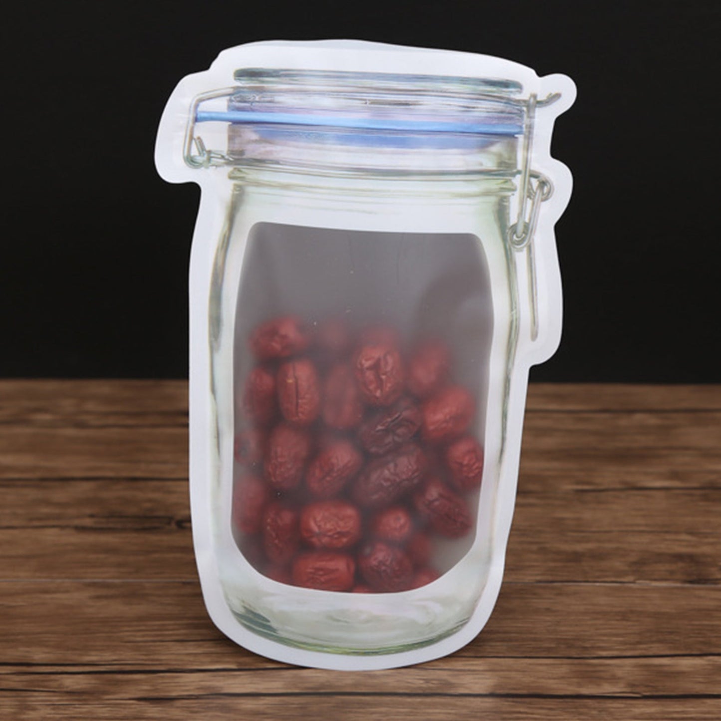 Reusable Airtight Seal Plastic Food Storage Mason Jar Zipper (1000ml) - Springkart 