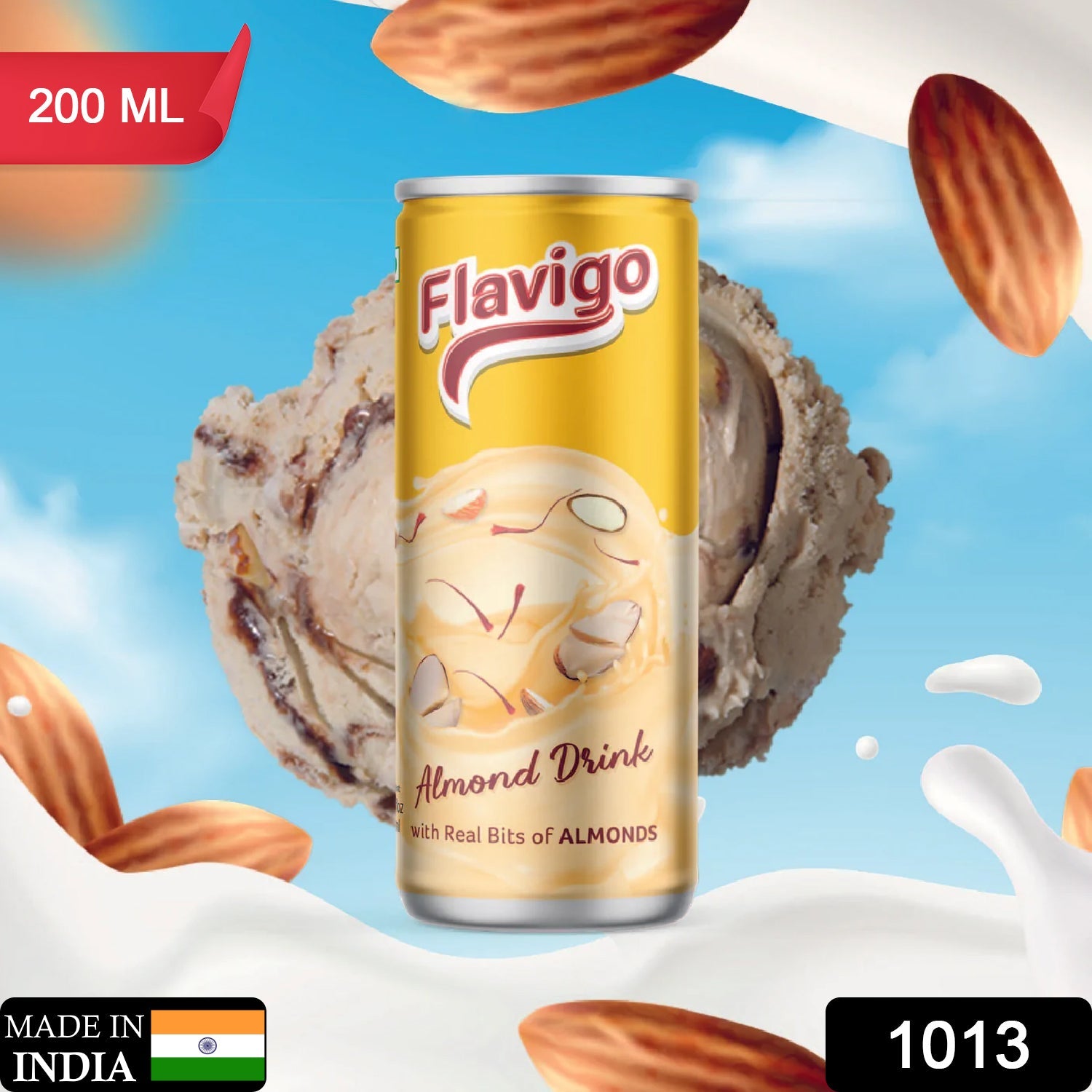Flavigo Almond Drink Ice Cream Milkshake (200Ml) | Ice cream shakes - Springkart 