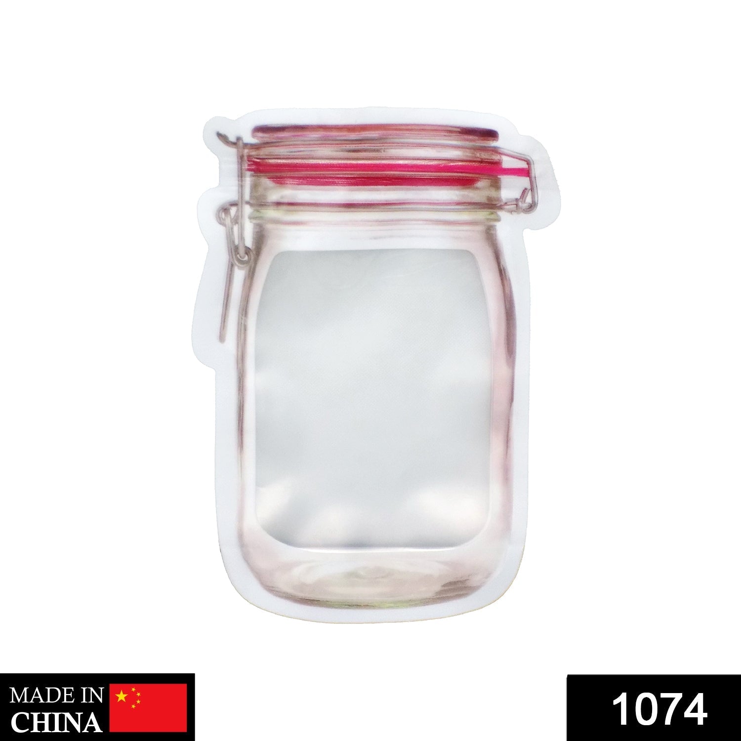 Reusable Airtight Seal Plastic Food Storage Mason Jar Zipper (500ml) - Springkart 