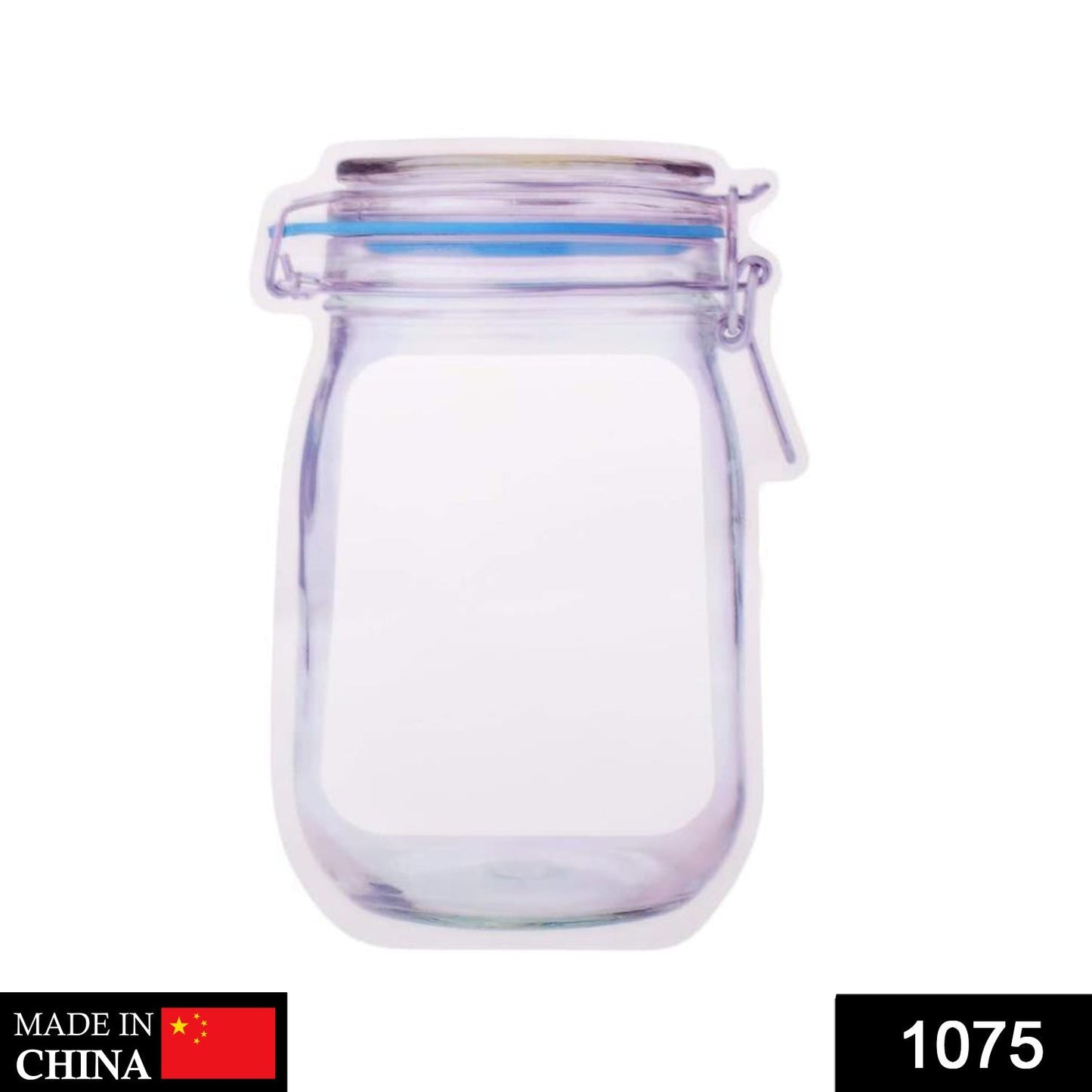 Reusable Airtight Seal Plastic Food Storage Mason Jar Zipper (1000ml) - Springkart 