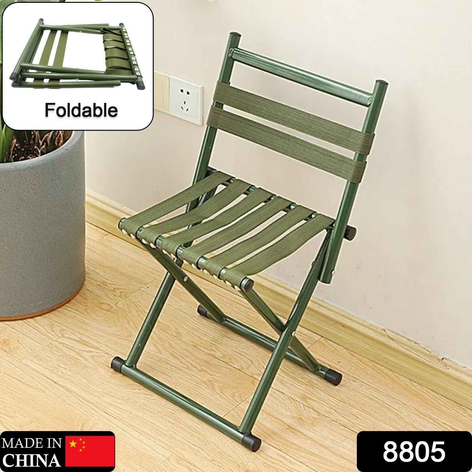 Stainless Steel Multipurpose Lightweight, Portable Folding Camping Chair for Garden, Outdoor Folding Chair with Back Support Heavy Duty Folding Chair Suitable for Hiking, Fishing, Camping, Beach, Home Vacation (1 Pc ) - Springkart 