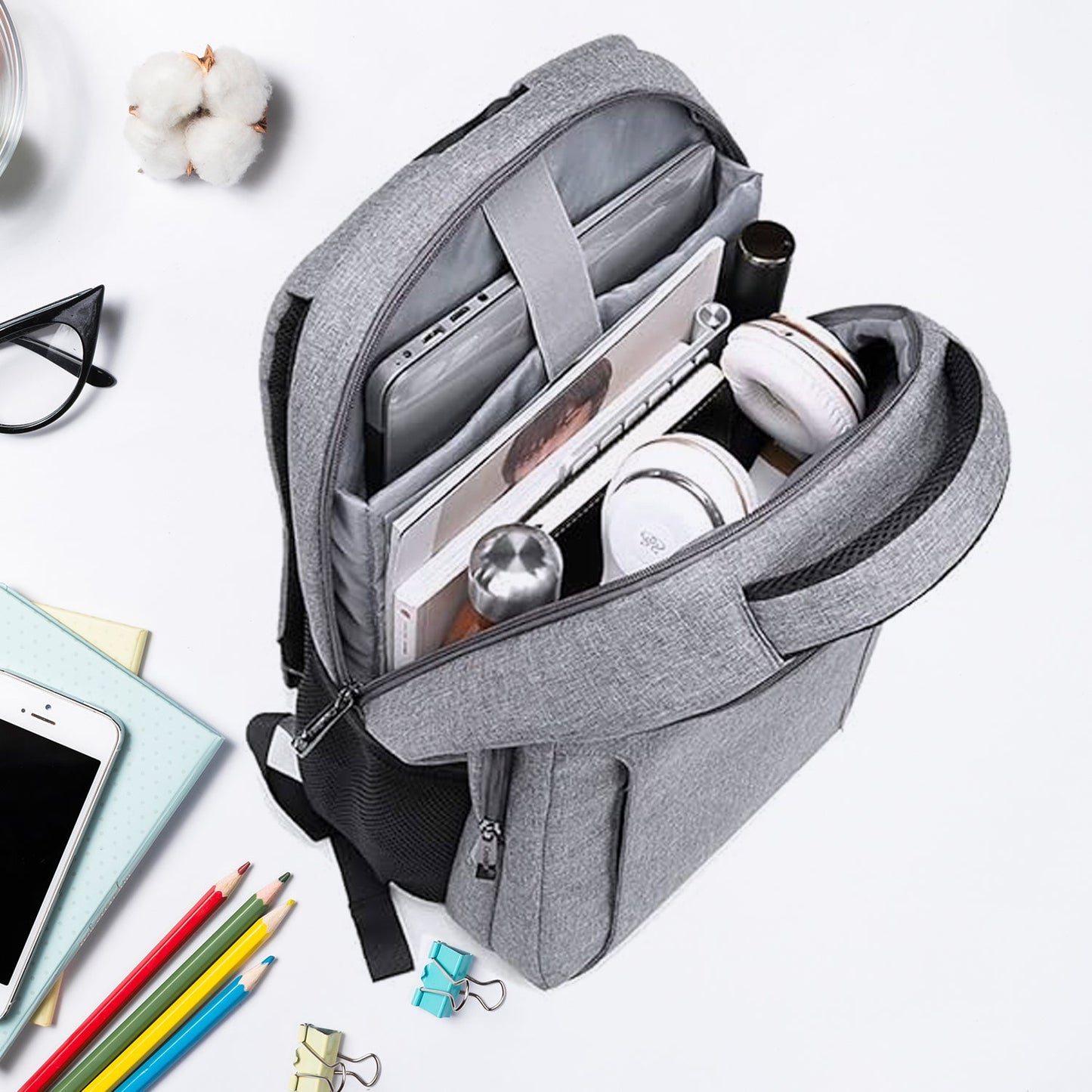 Laptop Bag With Adjustable Shoulder Strap & Storage Pockets, Lightweight, Water-Resistant, Travel-Friendly Bag Office Bag / School Bag / College Bag / Business Bag - Springkart 