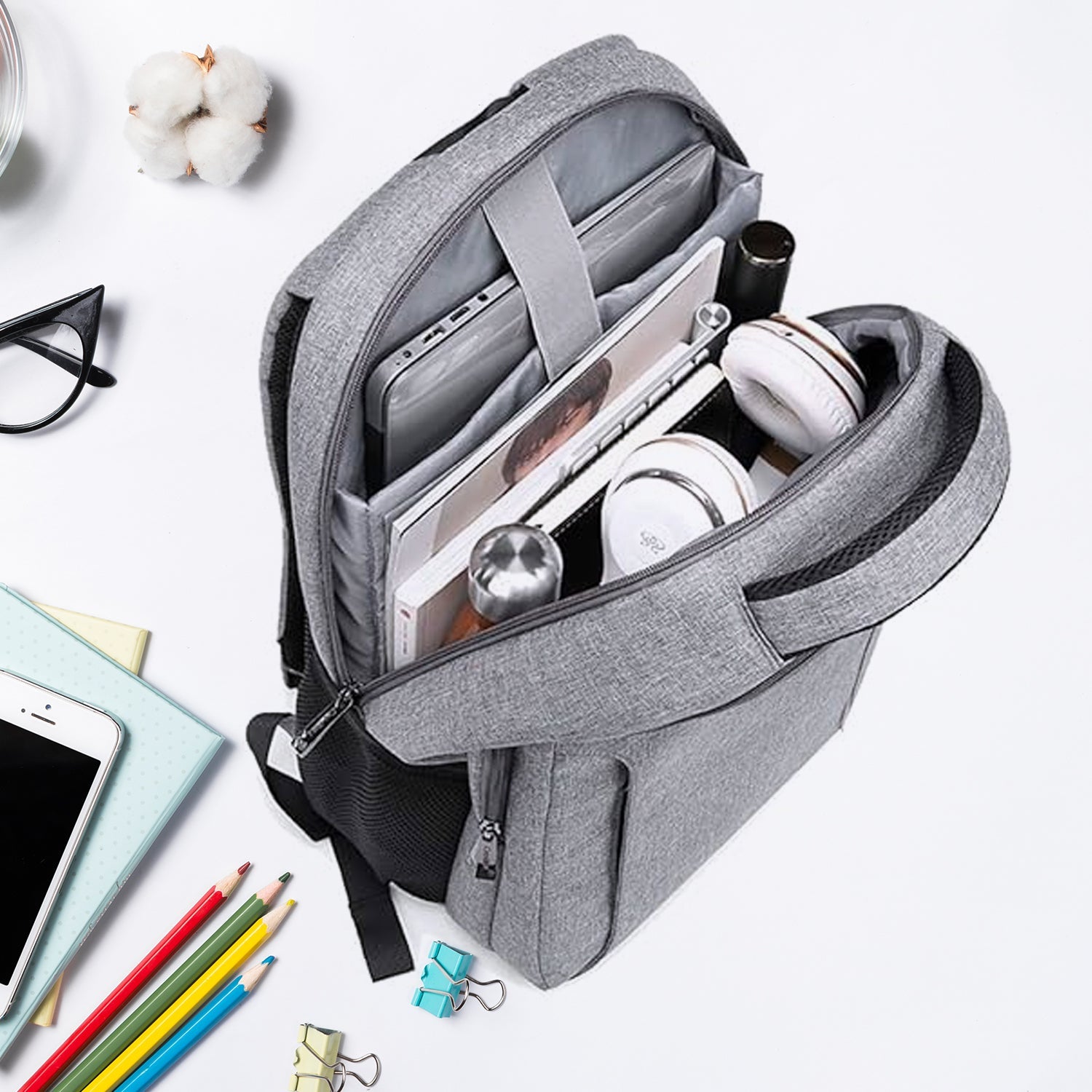 Laptop Bag With Adjustable Shoulder Strap & Storage Pockets, Lightweight, Water-Resistant, Travel-Friendly Bag Office Bag / School Bag / College Bag / Business Bag - Springkart 