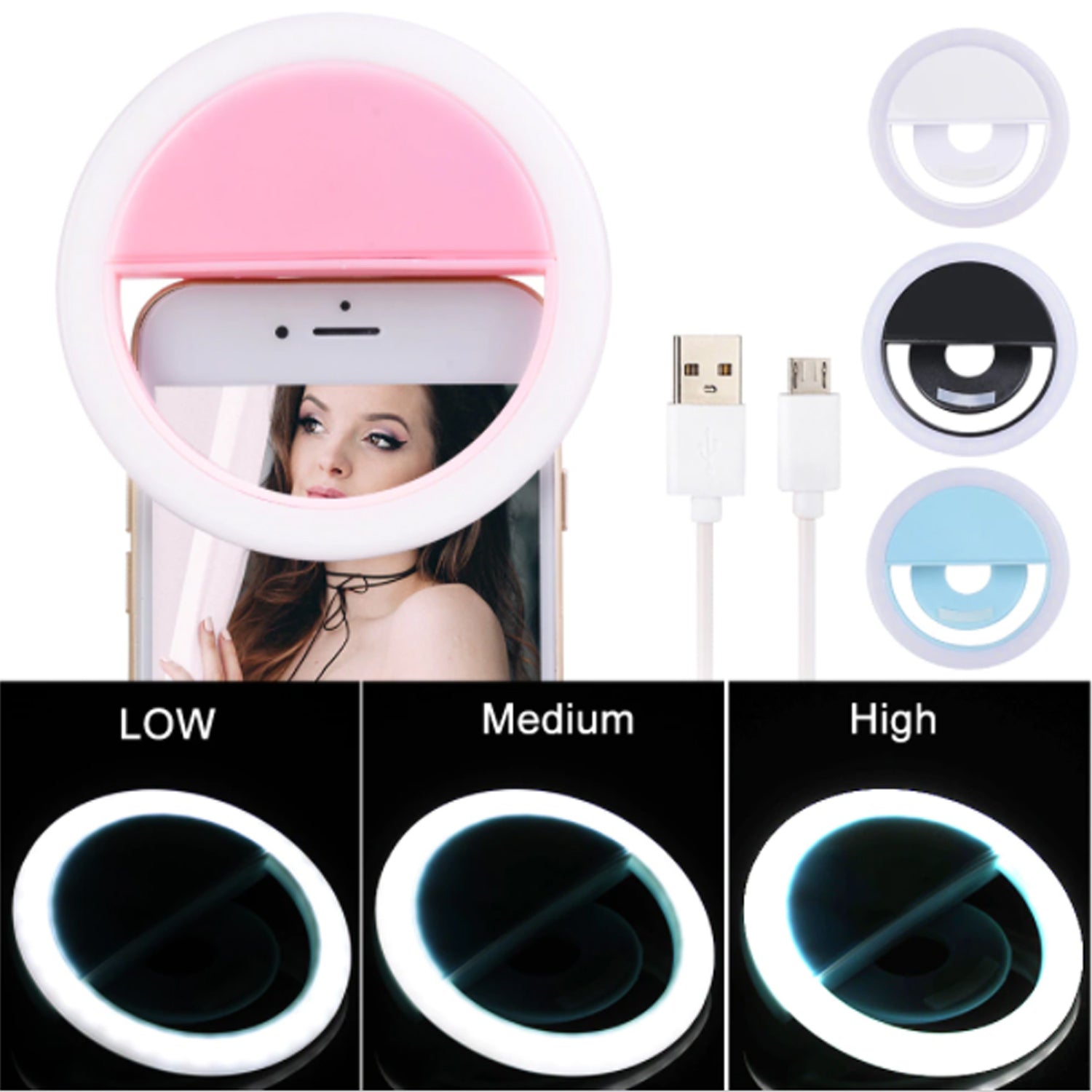 Selfie Ring Light used for applying bright shade over face during taking selfies and making videos etc. - Springkart 