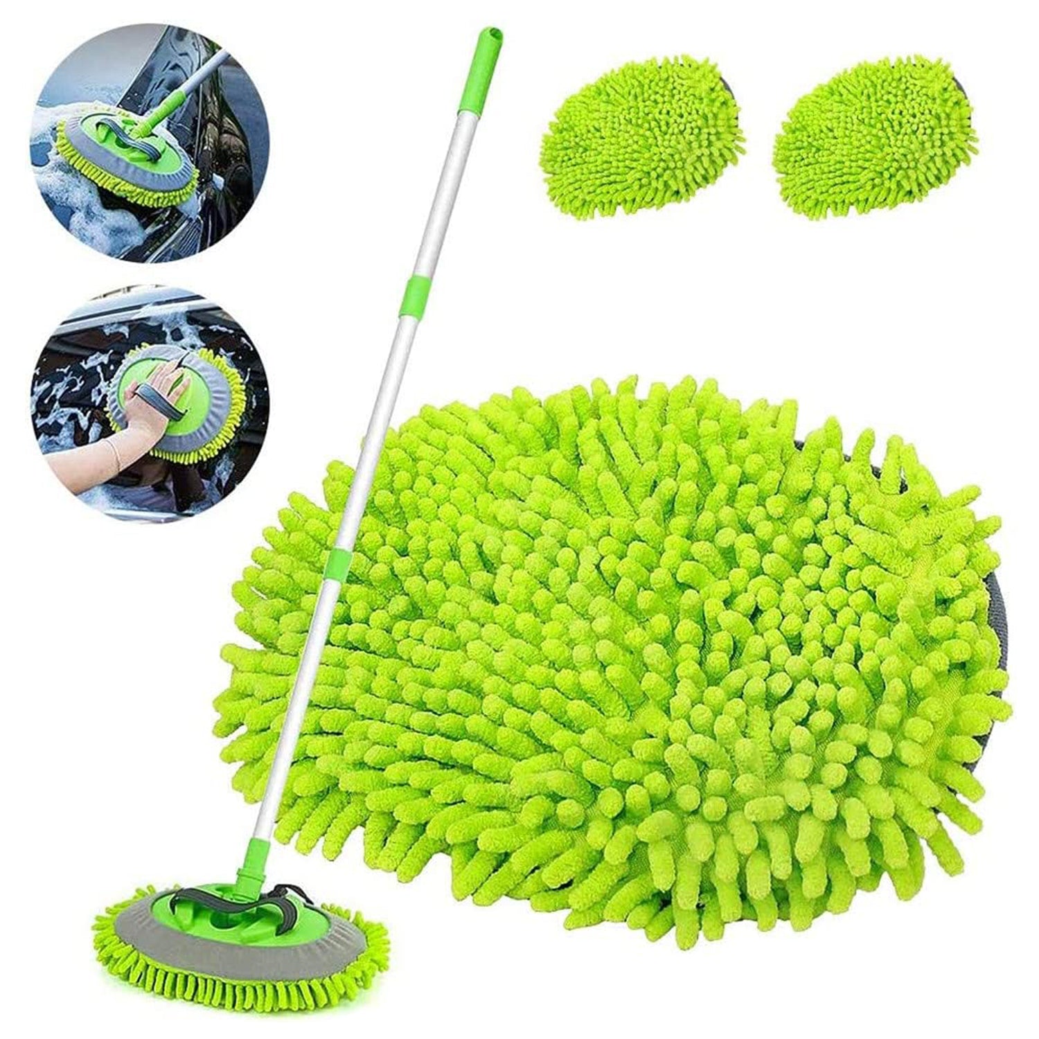 Car Duster Microfiber Flexible Duster Car Wash | Car Cleaning Accessories | Microfiber | brush | Dry / Wet Home, Kitchen, Office Cleaning Brush Extendable Handle - Springkart 