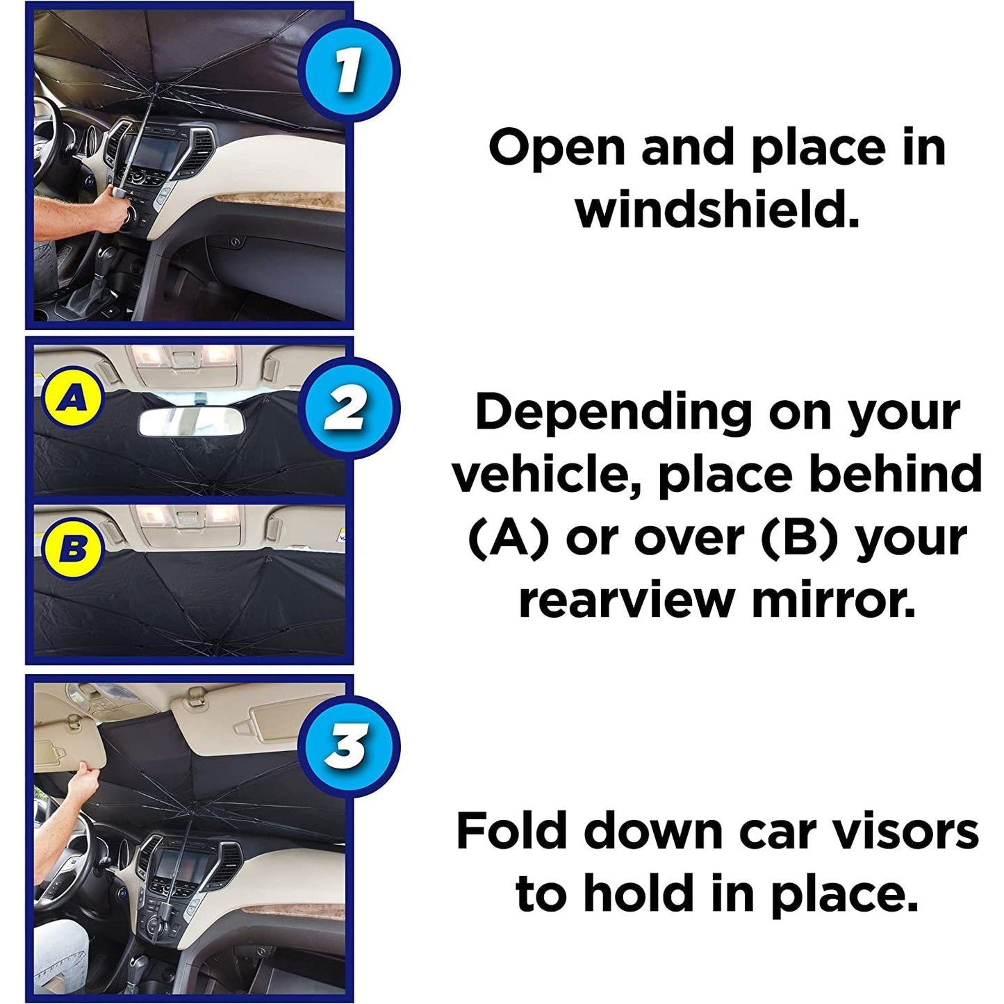 Foldable Car Windshield Sunshade for Heat Protection - Springkart 