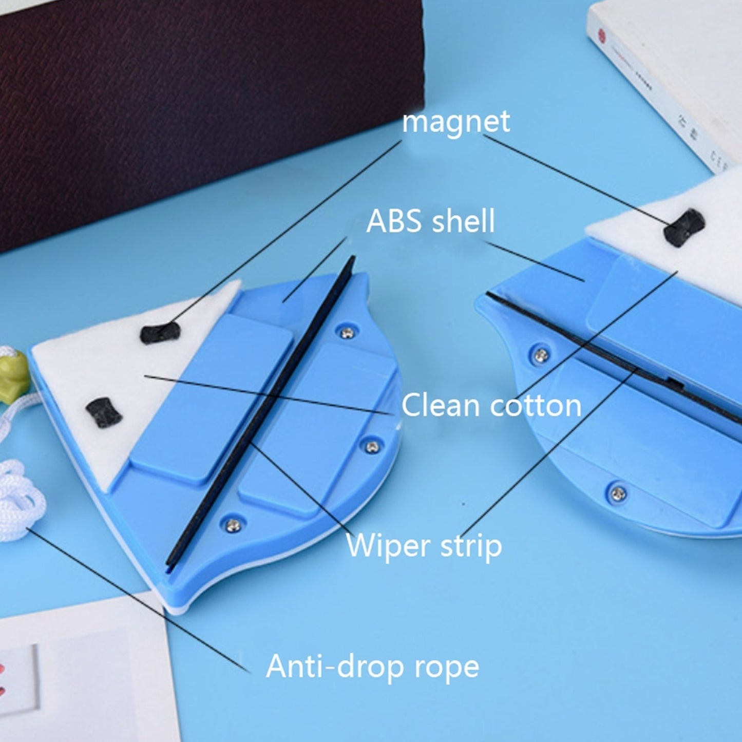 Double face glass cleaner Window Squeegee, Magnetic Window Washing Equipment. - Springkart 